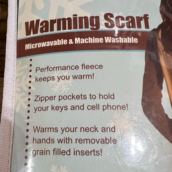 NWT Winter Microwavable Washable Warming Scarf Performance Fleece One Size - Picture 4 of 6
